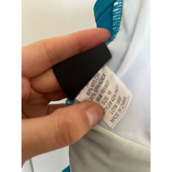 Alicia Simone Women's One Piece Swim Suit Bathing Suit Blue Modest size 16 - Picture 6 of 9